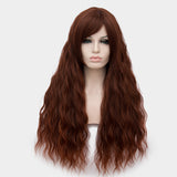 Natural red brown long curly wig by Shiny Way Wigs Sydney NSW