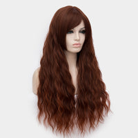 Natural red brown long curly wig by Shiny Way Wigs Sydney NSW