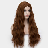 Natural brown long curly wig no fringe by Shiny Way Wigs Sydney NSW