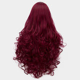 Wine red middle part long curly wig by at Shiny Way Wigs Adelaide SA