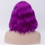 Dark purple medium length curly wig by Shiny Way Wigs Brisbane QLD