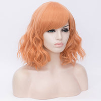 Natural orange medium length curly wig by Shiny Way Wigs Sydney NSW