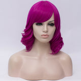 Dark purple short wavy costume party wig by Shiny Way Wigs Adelaide SA