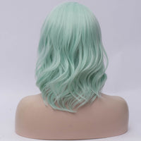 Mint colour short curly costume wig by Shiny Way Wigs Melbourne VIC