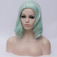 Mint colour short curly costume wig by Shiny Way Wigs Melbourne VIC