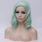 Mint colour short curly costume wig by Shiny Way Wigs Melbourne VIC