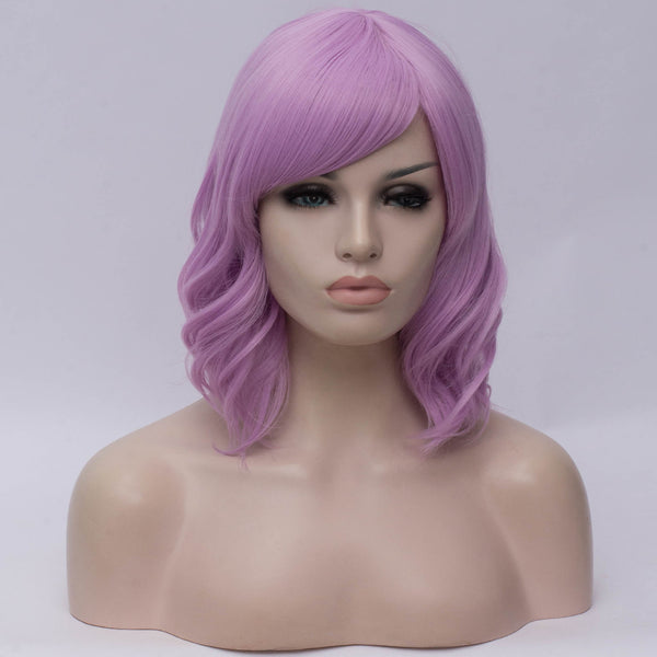 Short purple curly costume and fashion wig - Shiny Way Wigs Brisbane 