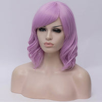 Short purple curly costume and fashion wig - Shiny Way Wigs Brisbane 