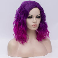 Fade purple medium length curly wig by Shiny Way Wigs Melbourne VIC