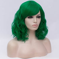 Natural green medium length curly wig by Shiny Way Wigs Adelaide SA