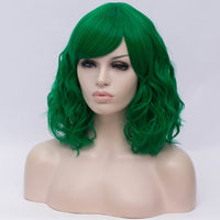 Natural green medium length curly wig by Shiny Way Wigs Adelaide SA