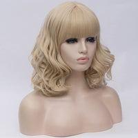 Natural blonde medium length curly wig by Shiny Way Wigs Sydney NSW