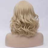 Natural blonde medium length curly wig by Shiny Way Wigs Sydney NSW