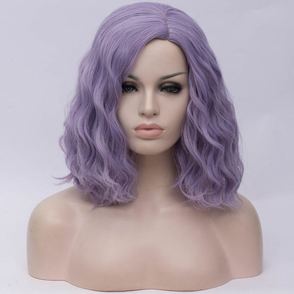 Natural purple medium curly middle part wig by Shiny Way Wigs Gold Coast