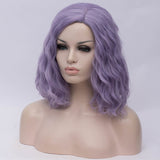 Natural purple medium curly middle part wig by Shiny Way Wigs Melbourne VIC
