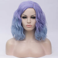Natural fade purple short curly wig by Shiny Way Wigs Sydney