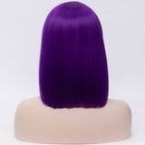 Natural dark purple full fringe medium bob wig by Shiny Way Wigs Perth WA