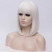 Natural white full fringe medium bob wig by Shiny Way Wigs Gold Coast QLD