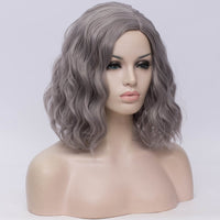 Natural grey medium curly middle part wig by Shiny Way Wigs Gold Coast QLD