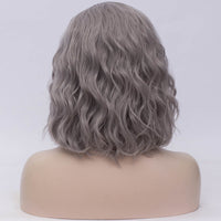 Natural grey medium curly middle part wig by Shiny Way Wigs Brisbane QLD