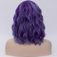 Multi purple medium length curly wig by Shiny Way Wigs Perth WA