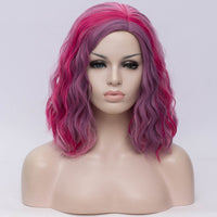 Multi pink medium length curly wig by Shiny Way Wigs Sydney NSW