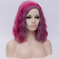 Multi pink medium length curly wig by Shiny Way Wigs Sydney NSW