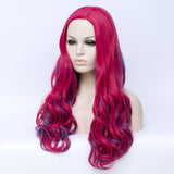 Multi color hot red long curly wig by Shiny Way Wigs Melbourne VIC