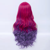 Pink / purple long middle part curly wig by Shiny Way Wigs Perth WA