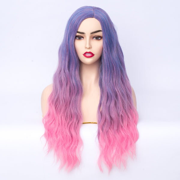 Purple and pink two tones long costume wig by Shiny Way Wigs Sydney