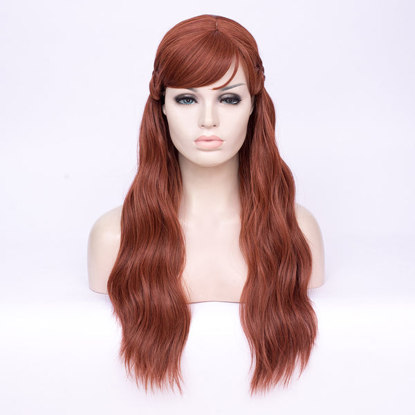 Natural red brown long wavy wig by Shiny Way Wigs Melbourne VIC