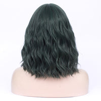 Dark green full fringe medium curly wig - Shiny Way Wigs Brisbane QLD