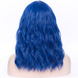 Black blue full fringe long curly costume wig - Shiny Way Wigs Adelaide SA