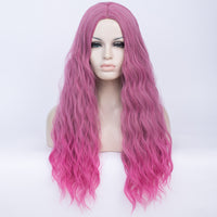 Natural fade pink long curly wig by Shiny Way Wigs Melbourne VIC