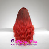 Best selling dark roots red long curly wig by Shiny Way Wigs Sydney