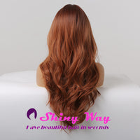 Best selling burgundy red long curly wigs by Shiny Way Wigs Brisbane