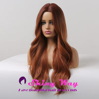 Best selling burgundy red long curly wigs by Shiny Way Wigs Brisbane