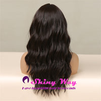 Natural black full fringe long curly wig by Shiny Way Wigs Sydney NSW