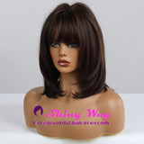 Super natural dark brown medium length wig by Shiny Way Wigs Perth WA