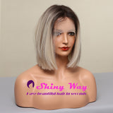New Silver Blonde Short Lace Front Wig - Shiny Way Wigs Sydney NSW