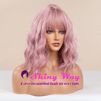 Natural ice pink short curly wig by Shiny Way Wigs Melbourne VIC
