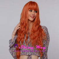 Natural orange full fringe curly wig by Shiny Way Wigs Brisbane QLD