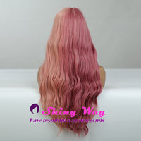 Best sell super natural long curly pink wig by Shiny Way Wigs Perth WA