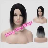 Dark roots silver long bob fashion wig by Shiny Way Wigs Brisbane QLD