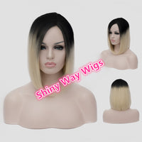 Dark roots natural blonde long bob wig by Shiny Way Wigs Melbourne VIC