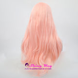 Pale Pink Natural Long Curly Lace Wigs - Shiny Way Wigs Sydney