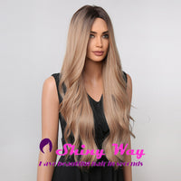 Best selling dark roots natural blonde long wig by Shiny Way Wigs VIC