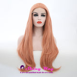 Light Pink Long Wavy Lace Front Wig - Shiny Way Wigs Sydney