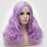 Natural looking purple long curly wig without fringe Shiny Way Wigs Melbourne Australia