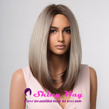 Best selling ash silver shoulder length wig Shiny Way Wigs Sydney NSW